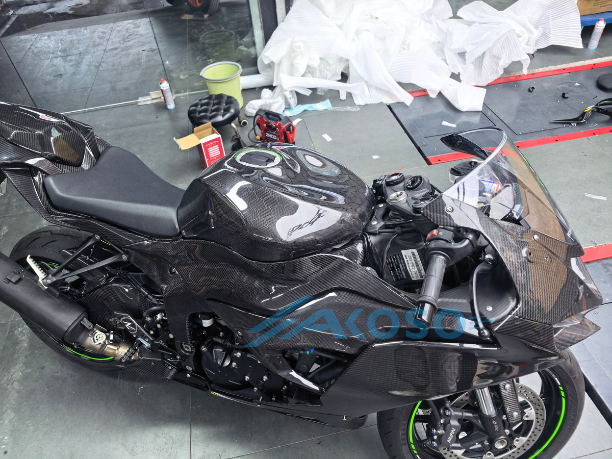 AKOSO Kawasaki ZX‑6R ZX‑636 2024+ Full Dry Carbon Fiber Body Kit 25‑Pieces Complete Fairing Set