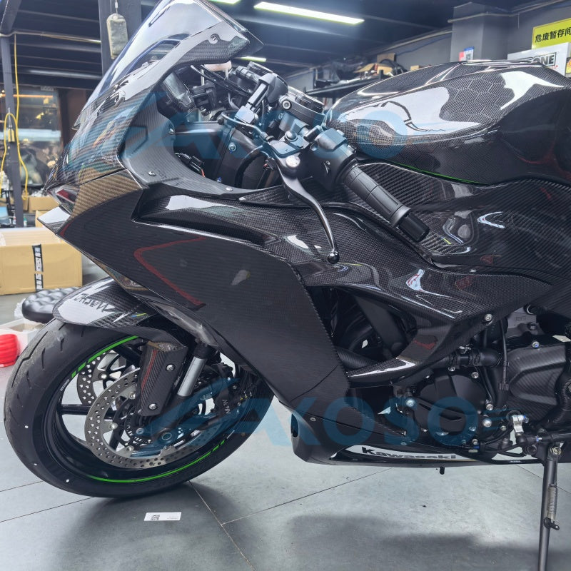AKOSO 2024-2026 Kawasaki ZX-6R ZX-636 Carbon Fiber Front Side Fairing