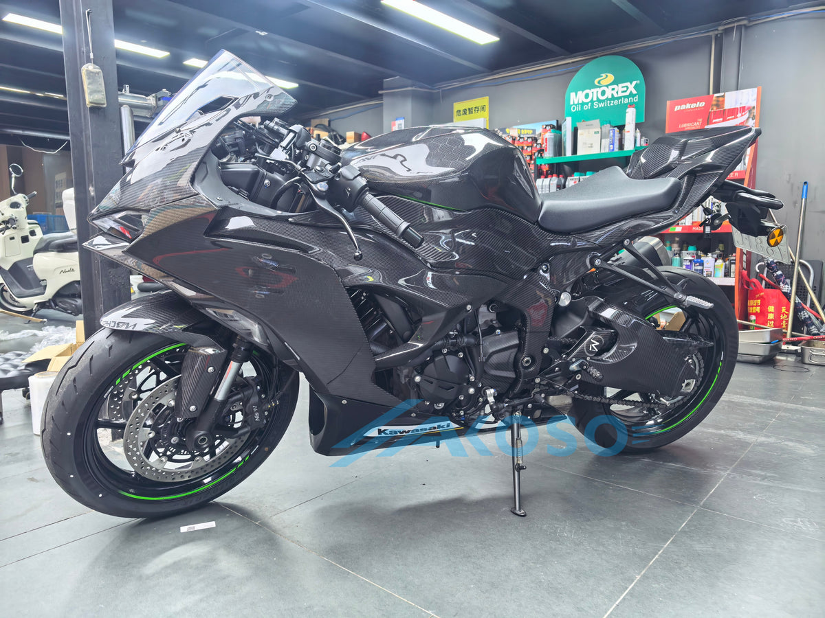 AKOSO Kawasaki ZX‑6R ZX‑636 2024+ Full Dry Carbon Fiber Body Kit 25‑Pieces Complete Fairing Set