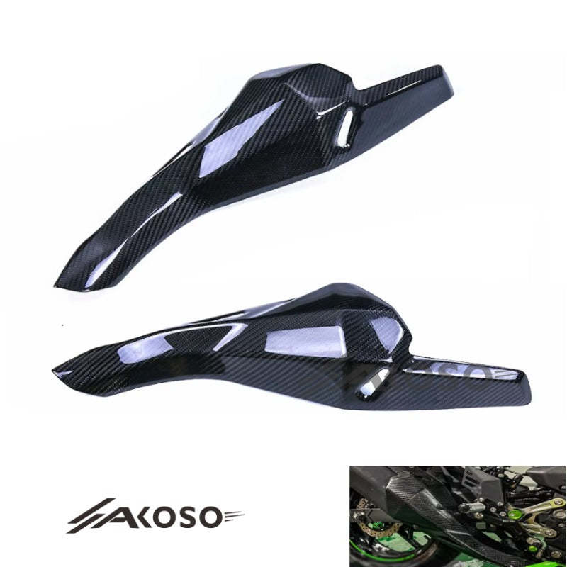 AKOSO 2018-2024 Kawasaki Ninja 400 Carbon Fiber Motorcycle Fairing Exhaust Pipe Shell Heat Shield Cover