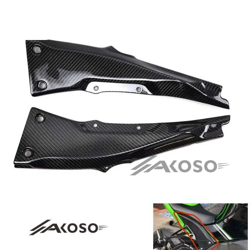 AKOSO 2016-2020 Kawasaki ZX10R ZX-10R Carbon Fiber Rear Tail Seat Upper Side Panel Fairing