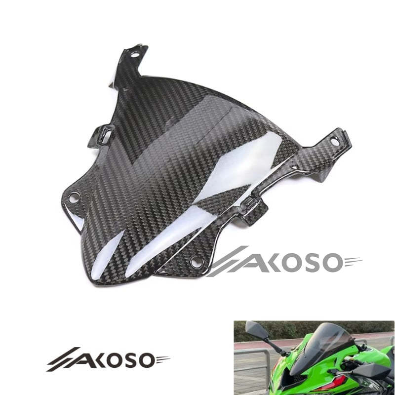 AKOSO 2020+ Kawasaki Ninja ZX-4R ZX-4RR Carbon Fiber Motorcycle Racing Front Screen Windshield Fairing