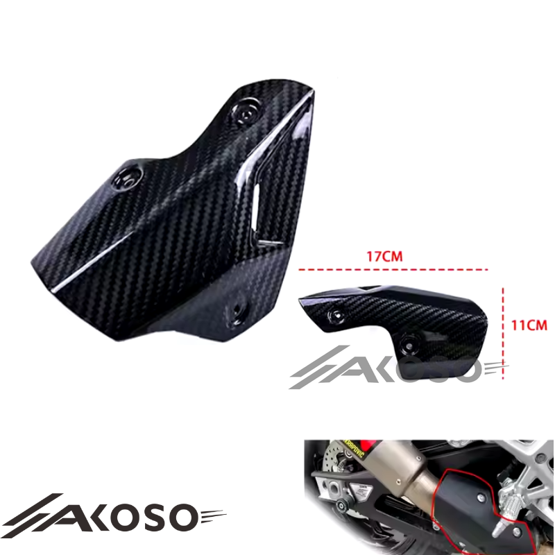 AKOSO 2021-2024 BMW S1000R Carbon Fiber Motorcycle Exhaust Pipe Heat Shield Cover Fairing