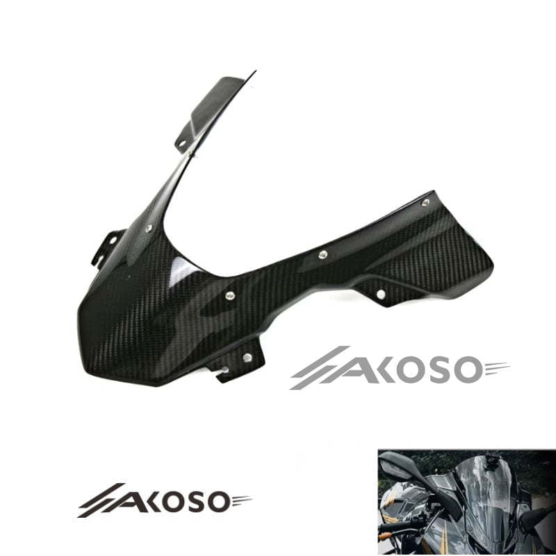 AKOSO 2015-2018 BMW S1000RR Carbon Fiber Motorcycle Dual Bubble Windshield Windscreen