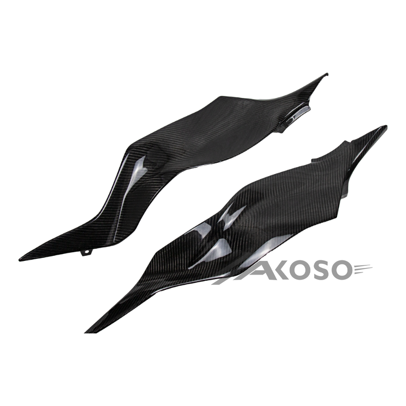 AKOSO 2019+ Kawasaki Ninja ZX-6R Carbon Fiber Fuel Tank Side Panels Motorcycle Fairing