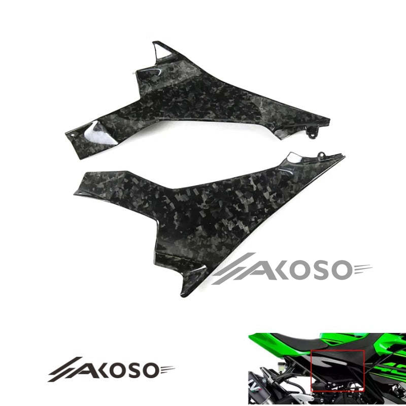 AKOSO 2018-2024 Kawasaki Ninja 400 Carbon Fiber Motorcycle Driver Seat Side Panel Fairing Cover