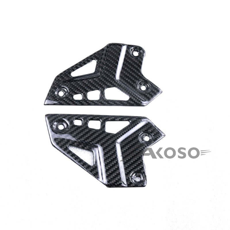 AKOSO 2017-2019 Kawasaki Z900 Carbon Fiber Motorcycle Rear Heel Guards Rearset Foot Peg Plates