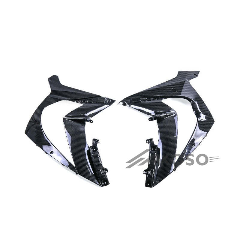 AKOSO 2016-2020 Kawasaki Ninja ZX10R ZX-10R Carbon Fiber Motorcycle Front Upper Side Panels Fairing