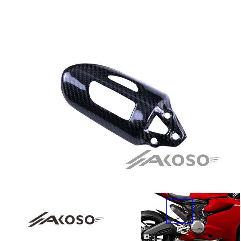 AKOSO 2014-2017 Ducati PANIGALE 1199/1299 Carbon Fiber Exhaust Pipe Cover Fairing