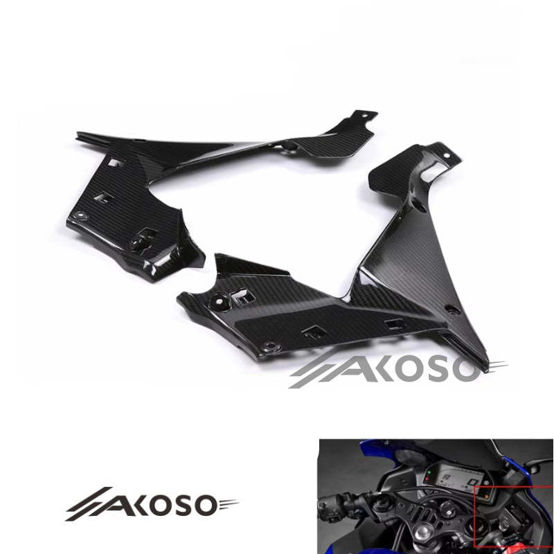 AKOSO 2022-2024 Yamaha R3 Carbon Fiber Front Inner Lining Panel Instrument Side Cover