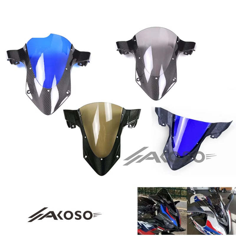 AKOSO 2019-2022 BMW S1000RR Carbon Fiber Windscreen Front Windshield Motorcycle