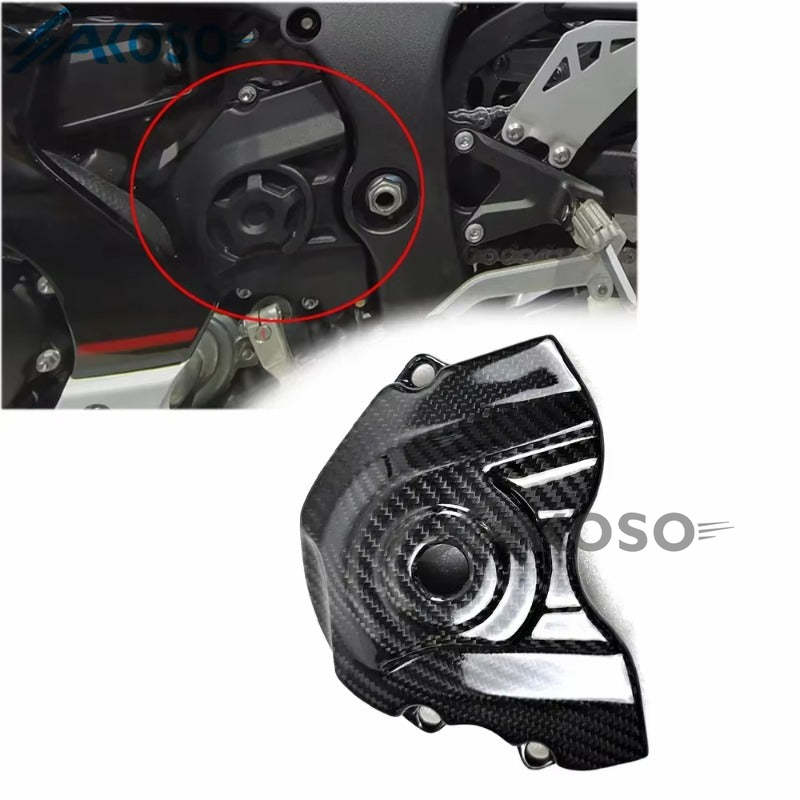 AKOSO 2016-2020 Kawasaki Ninja ZX10R ZX-10R Carbon Fiber Motorcycle Accessories Front Sprocket Cover Guard