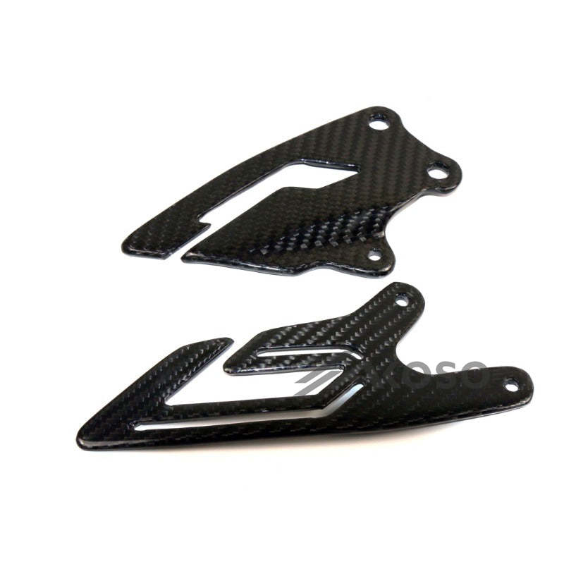 AKOSO 2015-2019 Yamaha R1 R1M Carbon Fiber Motorcycle Rearset Heel Guards Plates