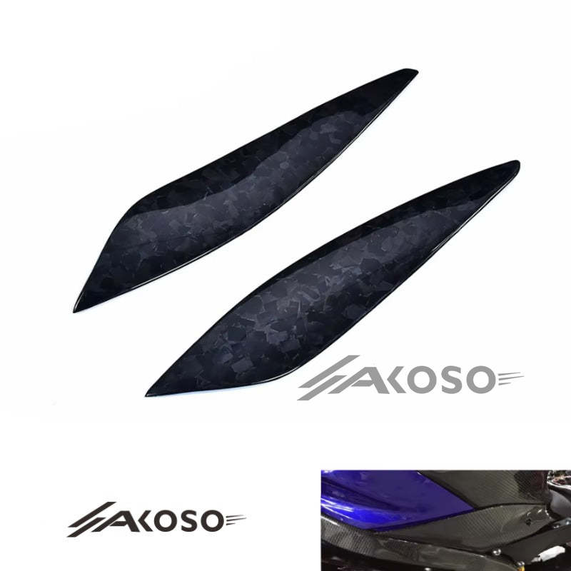 AKOSO 2017-2024 Yamaha R6 Carbon Fiber Fuel Gas Tank Side Trim Cover Fairing