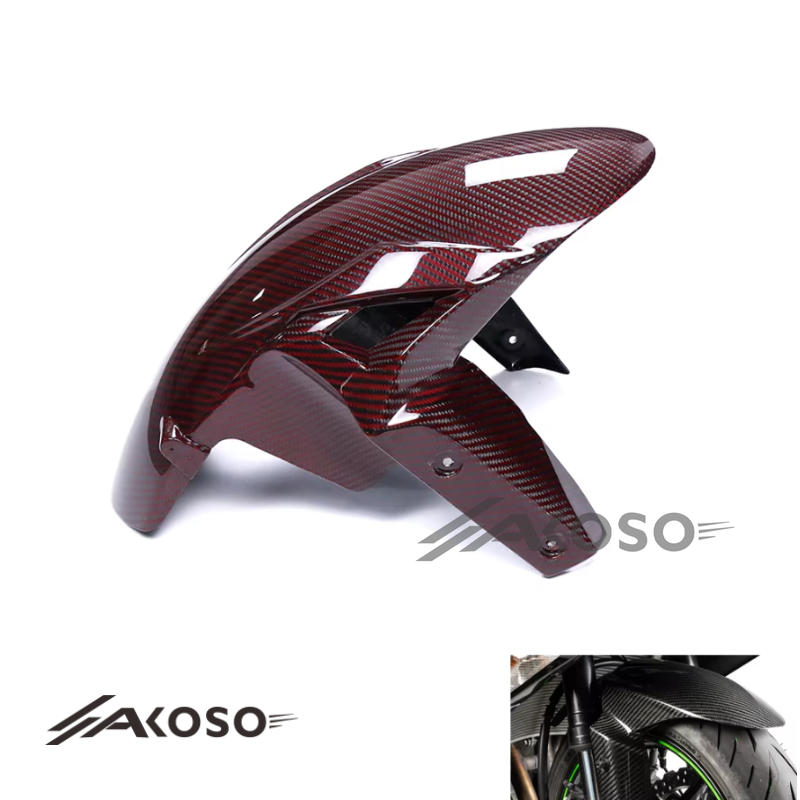 AKOSO 2019+ Kawasaki Ninja ZX-6R 636 Carbon Fiber Front Fender Hugger Mudguard