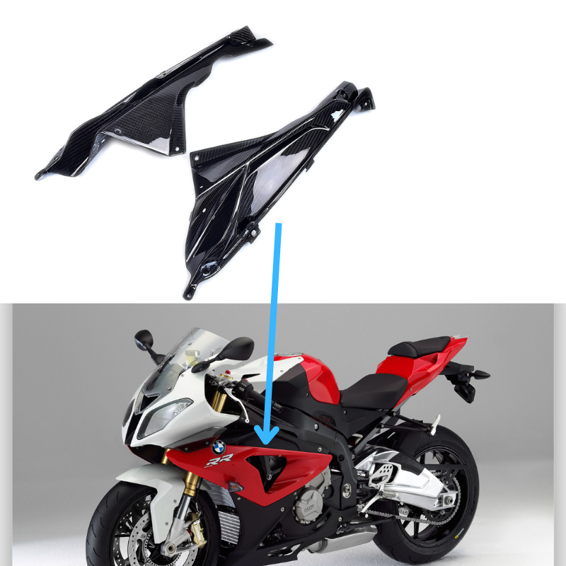 AKOSO 2009-2014 BMW S1000RR HP4 Real Carbon Fiber Upper Side Fairing Cover Sde Panel Fairing