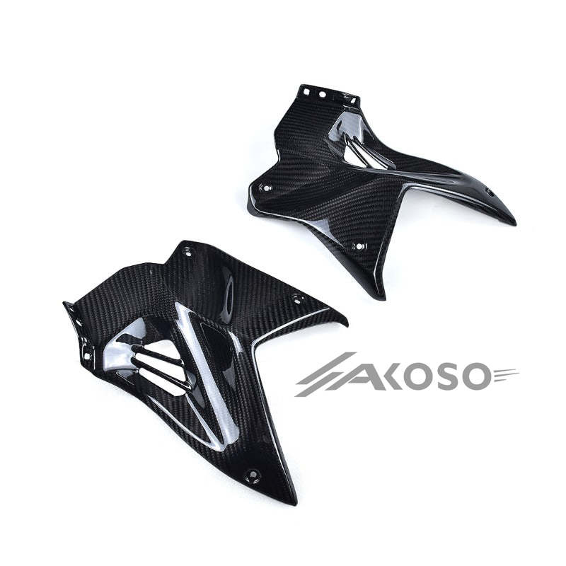 AKOSO 2015-2024 Kawasaki Ninja H2 H2R Carbon Fiber Motorcycle Accessories Front Fuel Tank Side Panel Covers