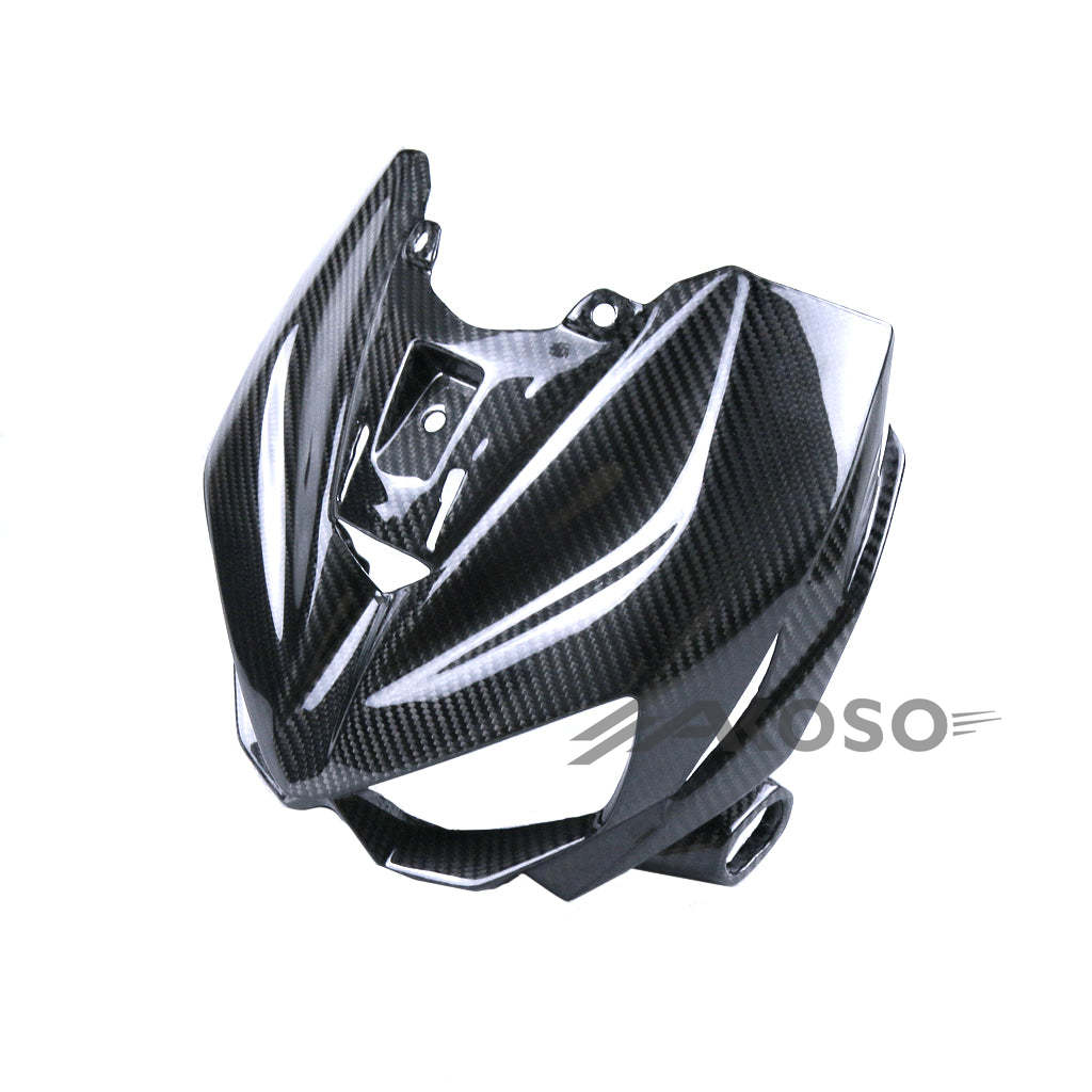 AKOSO 2014+ Kawasaki Z1000 Carbon Fiber Motorcycle Front Headlight Air Intake Ram Cover Fairing