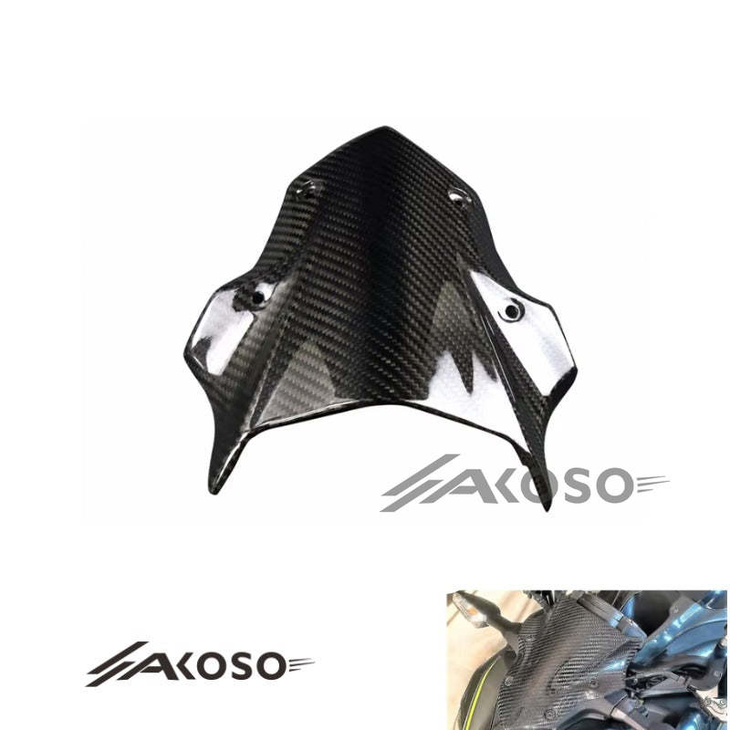 AKOSO 2017-2019 Kawasaki Z900 Carbon Fiber Motorcycle Front Wind Deflectors Windshield Windscreen