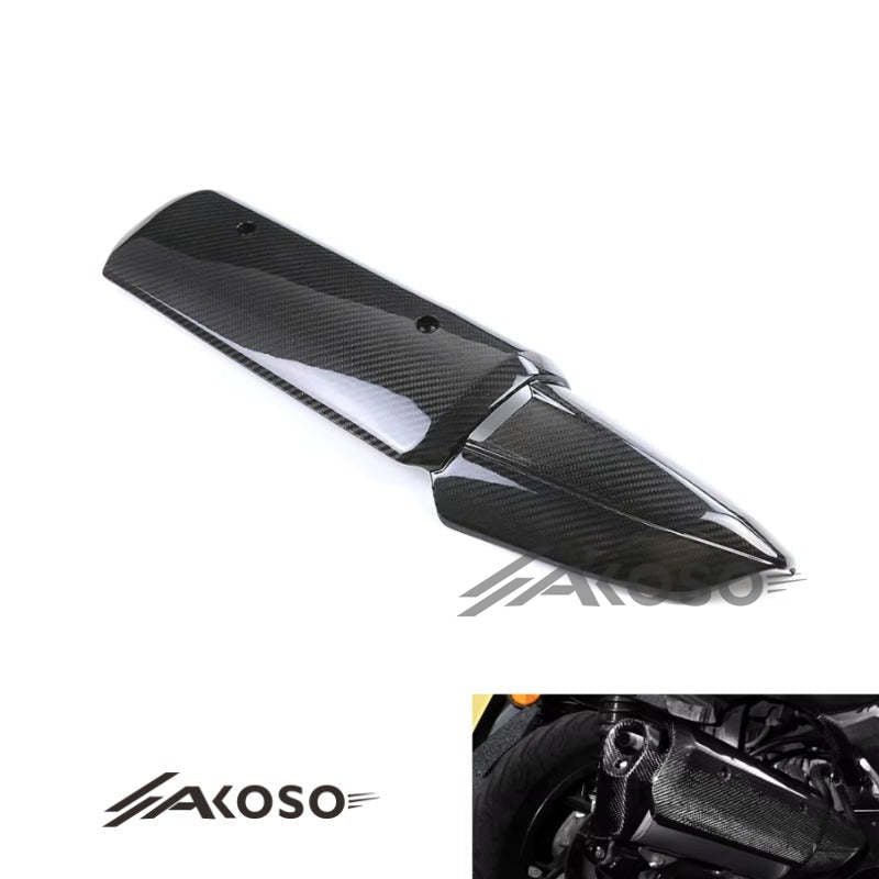 AKOSO 2017-2024 YAMAHA XMAX 300 250 Carbon Fiber Muffler Pipe Protector Heat Shield Cover