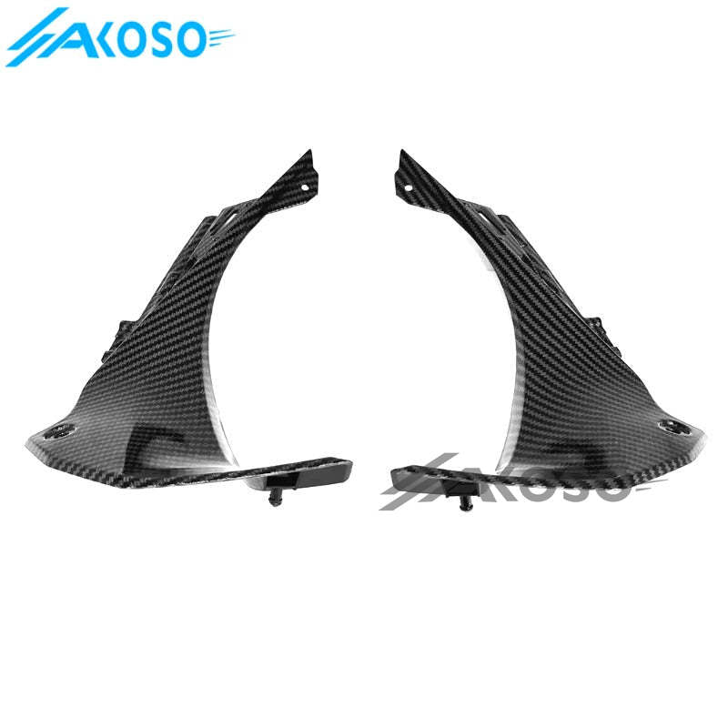 AKOSO 2019-2022 Kawasaki Ninja ZX-6R Carbon Fiber Motorcycle Upper Front Dash Air Cover Fairing