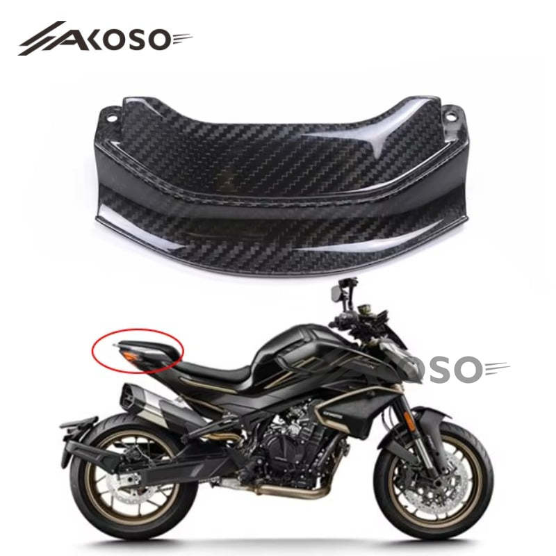 AKOSO 2023-2024 CFMOTO 800NK Carbon Fiber Fender Motorcycle Rear Seat Cushion Front Decorative Panel