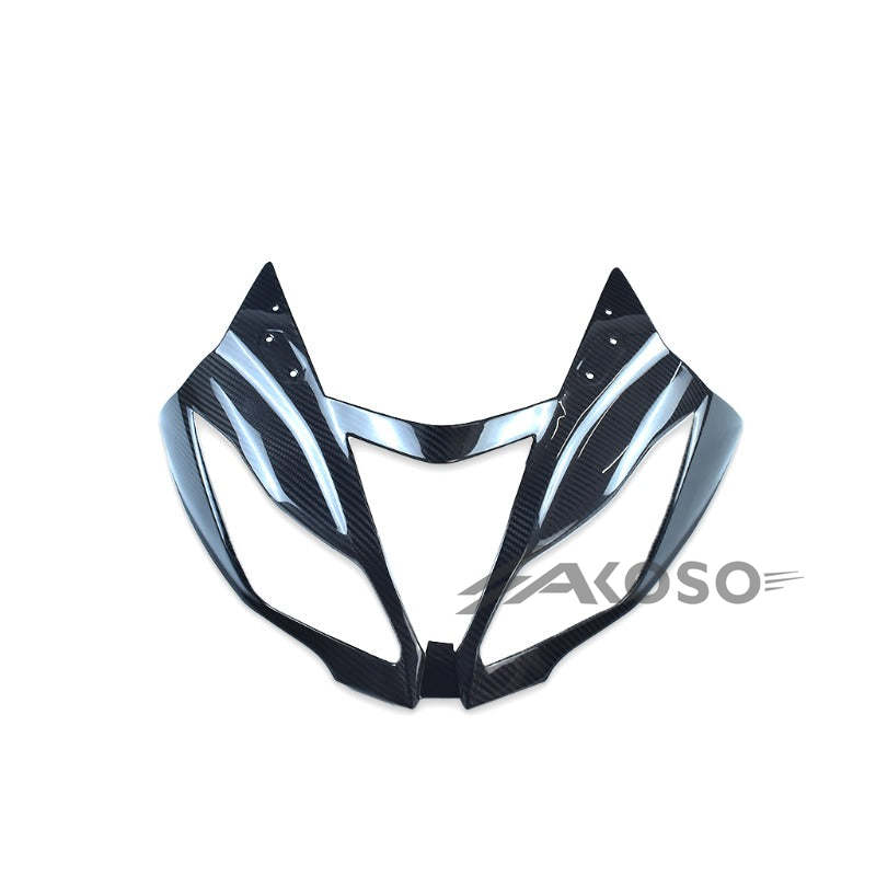 AKOSO 2013-2018 Kawasaki Ninja ZX-6R Carbon Fiber Front Headlight Nose Cover Motorcycle Fairing