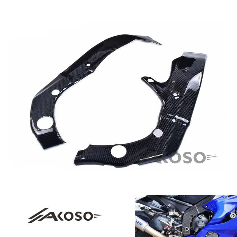 AKOSO 2017-2024 Yamaha R6 Carbon Fiber Frame Covers Panels Protectors Guards