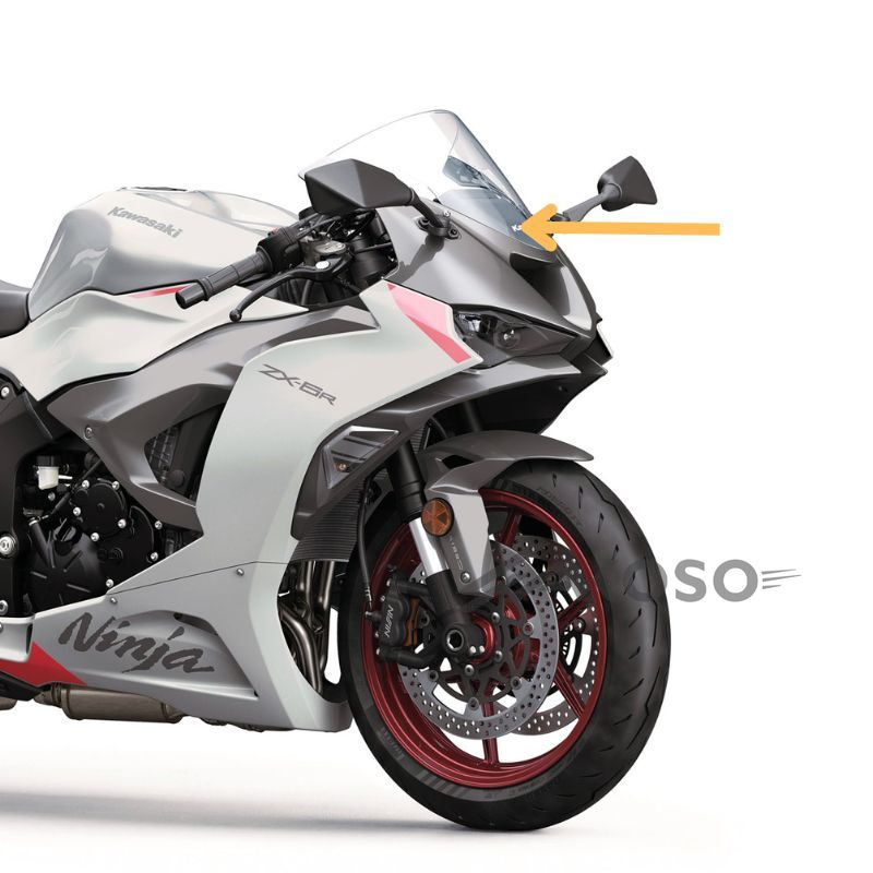 AKOSO 2024 Kawasaki Ninja ZX-6R Carbon Fiber Windshield Inboard Fairing Front Inner Panel