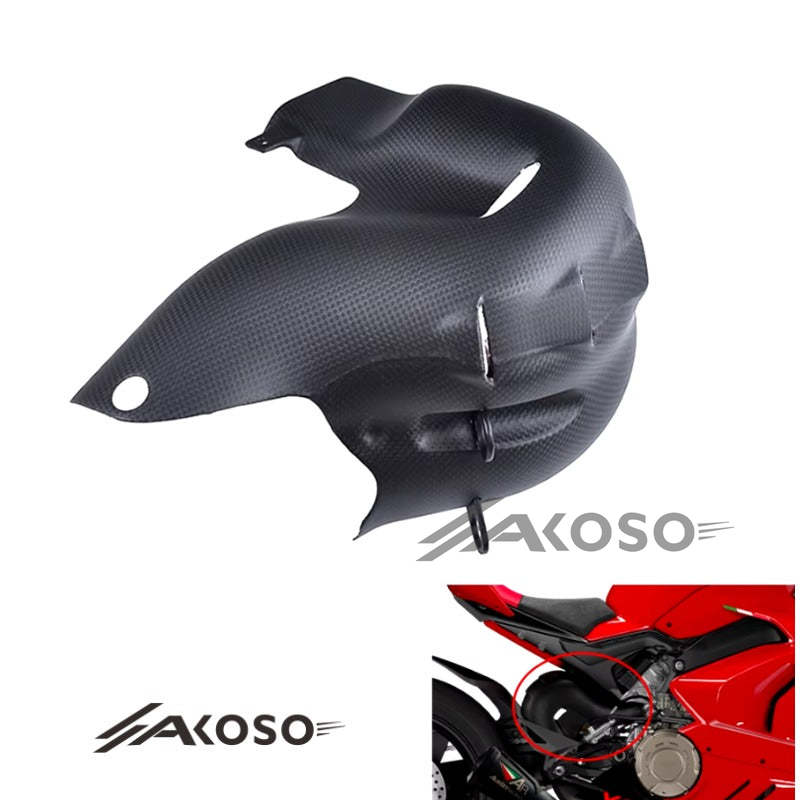 AKOSO 2018+ Ducati Panigale V4 V4S V4R Carbon Fiber Exhaust Anti Scald Cover