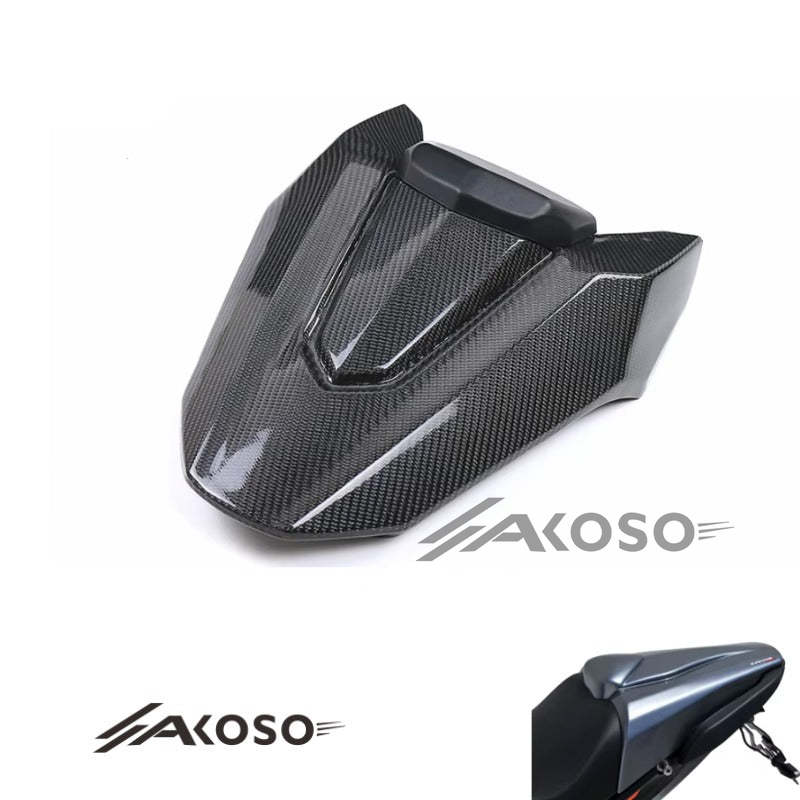 AKOSO 2014-2018 Honda CB650F CBR650F / 2019+ CB650R CBR650R Carbon Fiber Motorcycle Rear Tail Pillion Seat Cover Cowl Seat