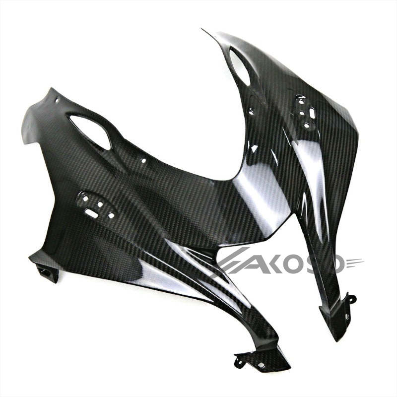 AKOSO 2016-2020 Kawasaki Ninja ZX10R ZX-10R Carbon Fiber Motorcycle Front Fairing Headlight Nose Panel Cover