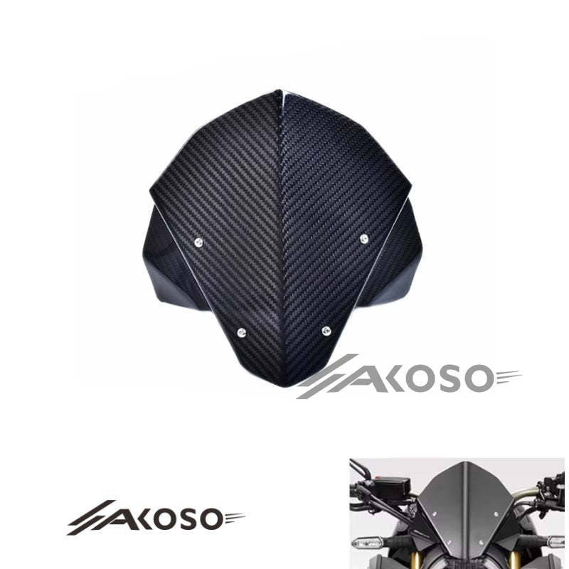 AKOSO 2019-2024 Honda CB650R Carbon Fiber Front Windscreen Windshield Wind Deflector Screen