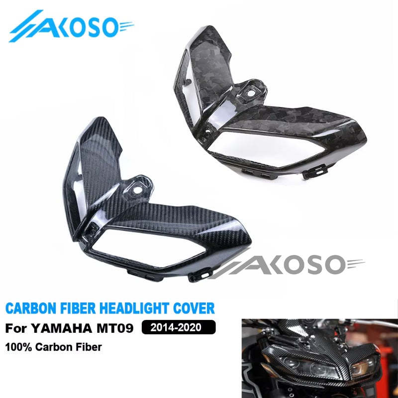 AKOSO 2014-2020 Yamaha MT09 FZ09 Carbon Fiber Headlight Cover Bracket Shell Front Fairing