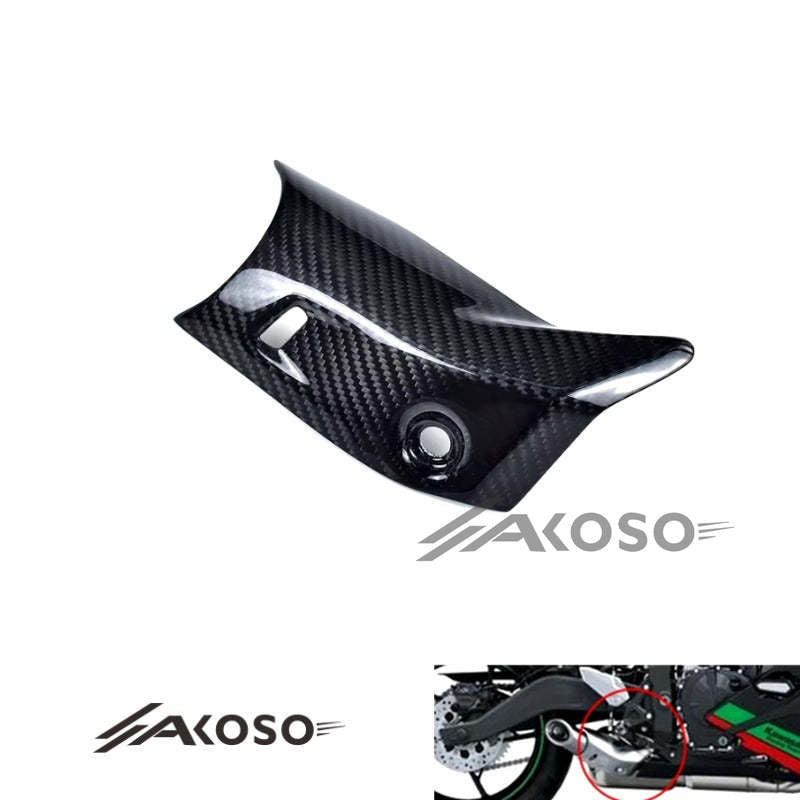 AKOSO 2020-2024 Kawasaki Ninja ZX-25R Carbon Fiber Motorcycle Exhaust Pipe Muffler Heat Shield Cover