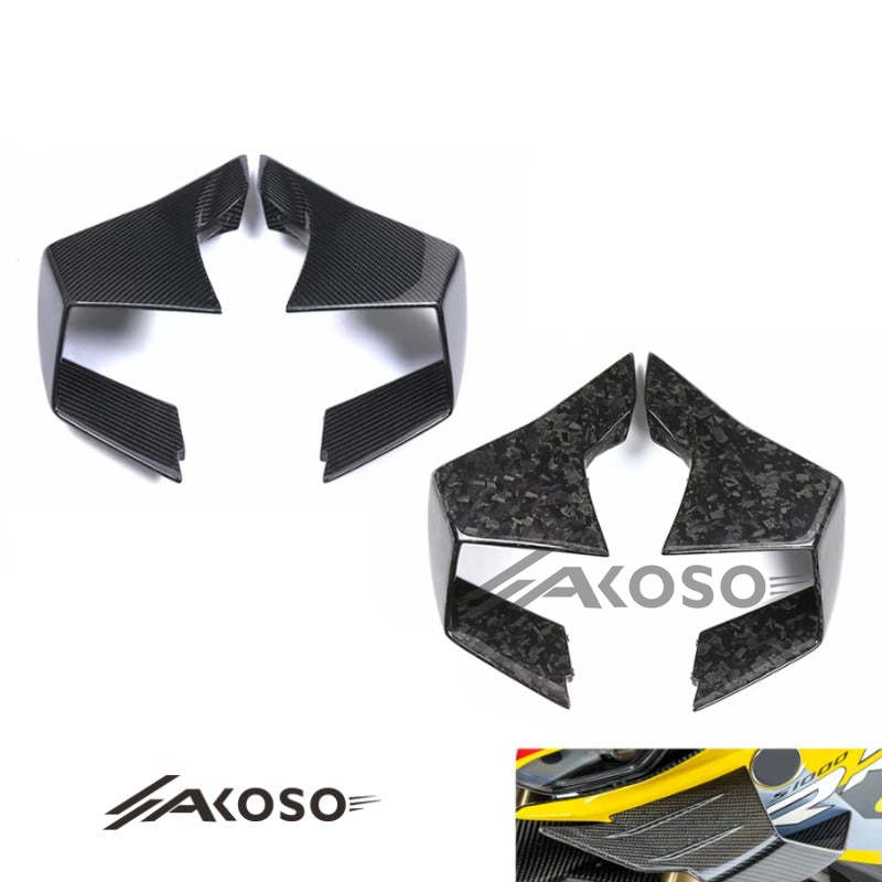 AKOSO 2023-2024 BMW M1000RR Carbon Fiber Wind Deflector Wings Fairing Front Spoiler Fixed Winglets Motorcycle