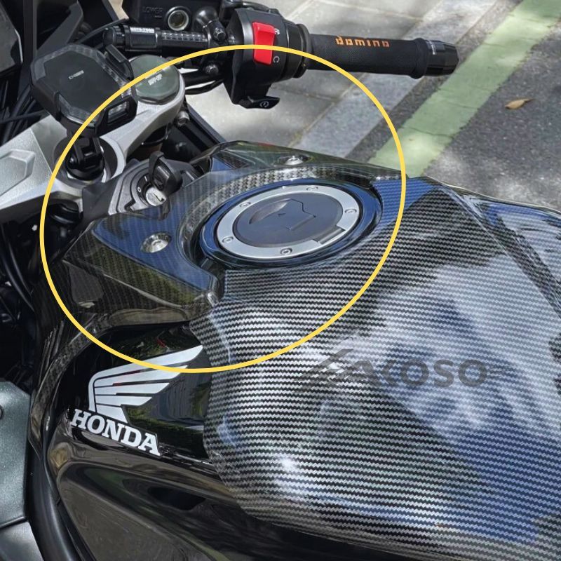 AKOSO 2014-2018 Honda CB650F CBR650F / 2019+ CB650R CBR650R Carbon Fiber Fairing Fuel Tank Cover Protector