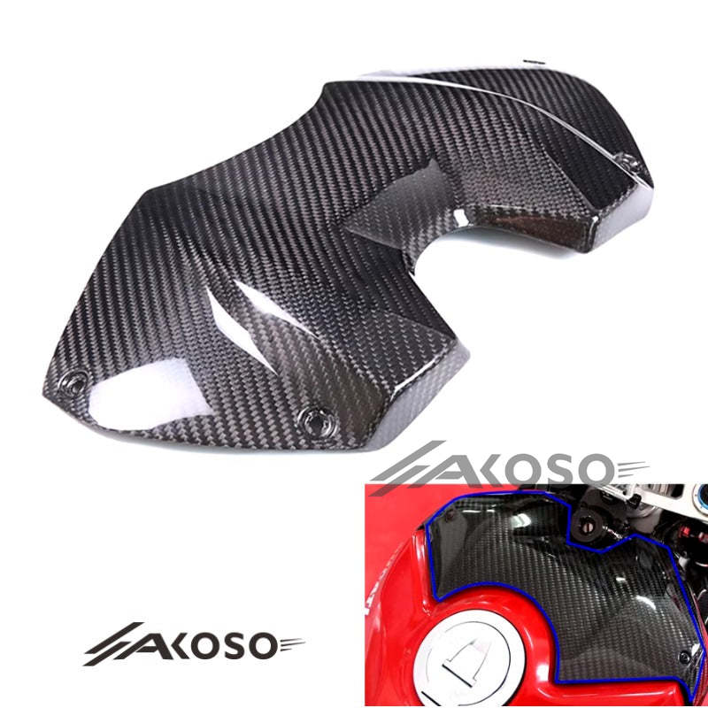 AKOSO 2022+ Ducati Panigale V4 V4S V4R Carbon Fiber Motorcycle Fuel Tank Front Cover Fairing