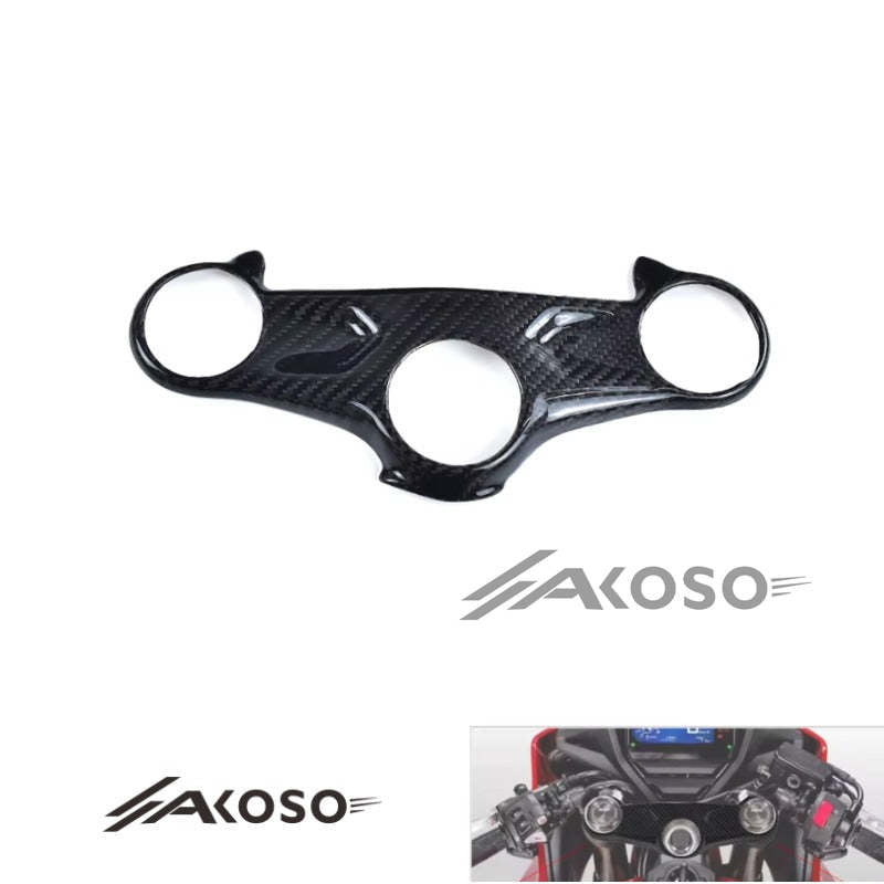 AKOSO 2019+ Honda CB650R CBR650R Carbon Fiber Front Fork Bridge Fairing Steering Head Cover Fairing Kits