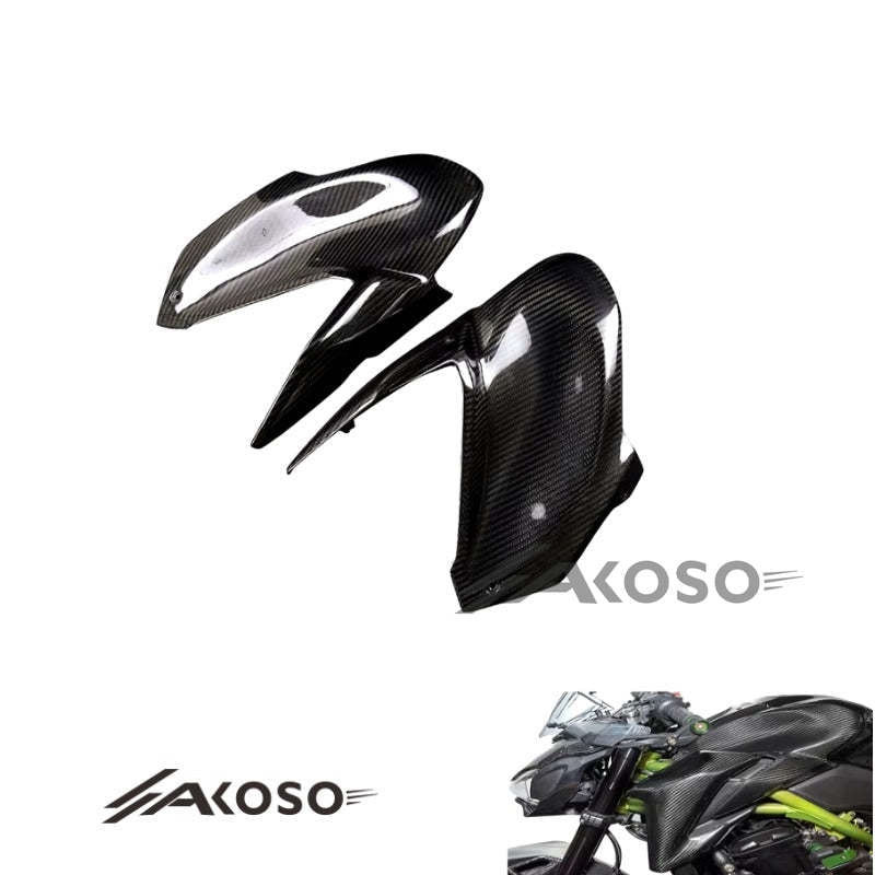 AKOSO 2017-2019 Kawasaki Z900 Carbon Fiber Motorcycle Fuel Tank Side Panel Fairing