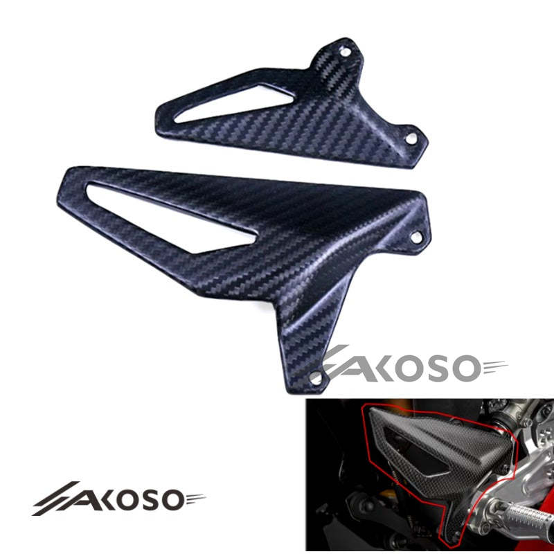 AKOSO 2018+ Ducati Panigale V4 V4S V4R Carbon Fiber Rear Footrest Heel Guard Cover