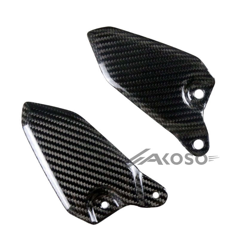 AKOSO 2018-2024 Kawasaki Z900RS Carbon Fiber Motorcycle Rear Footrest Wing Protector Rearset Heel Plate Guards