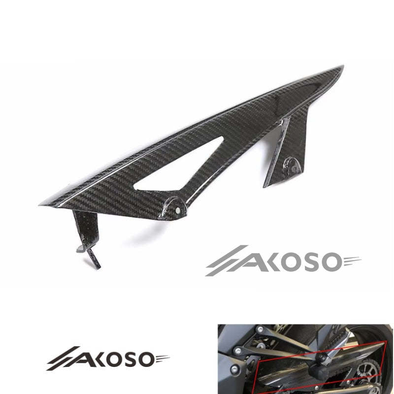 AKOSO 2014+ Kawasaki Z1000 Carbon Fiber Motorcycle Rear Chain Guard Cover Fairing