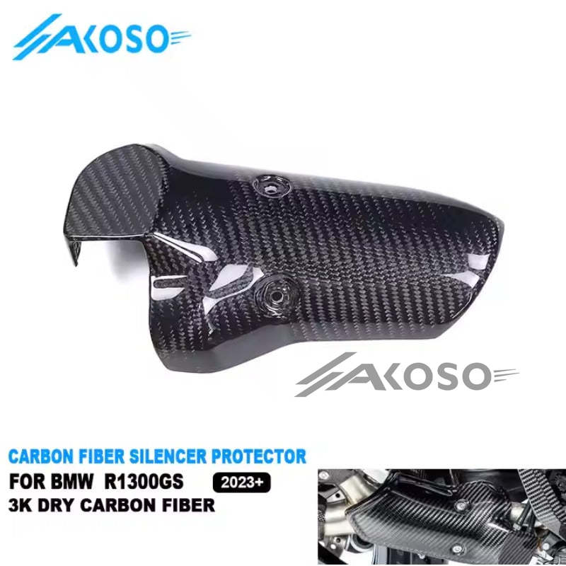 AKOSO 2023 2024 BMW R1300GS Dry Carbon Fiber Motorcycle Silencer Exhaust Pipe Protector Fairing