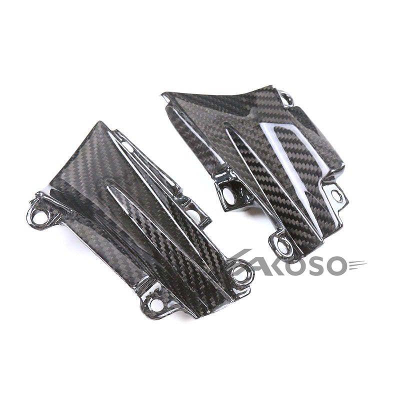 AKOSO 2014-2019 Kawasaki Z1000 Carbon Fiber Motorcycle Front Air Intake Ram Insert Trim Panel Fairing