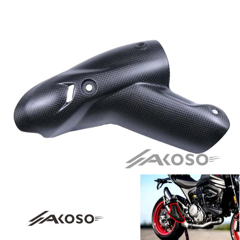 AKOSO 2021+ Ducati Monster 937 Carbon Fiber Motorcycle Accessories Exhaust Pipe Cover