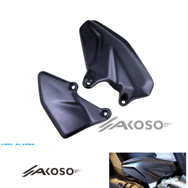 AKOSO 2021-2023 Ducati Multistrada V4 1100 Carbon Fiber Heel Plates Motorcycle Accessories