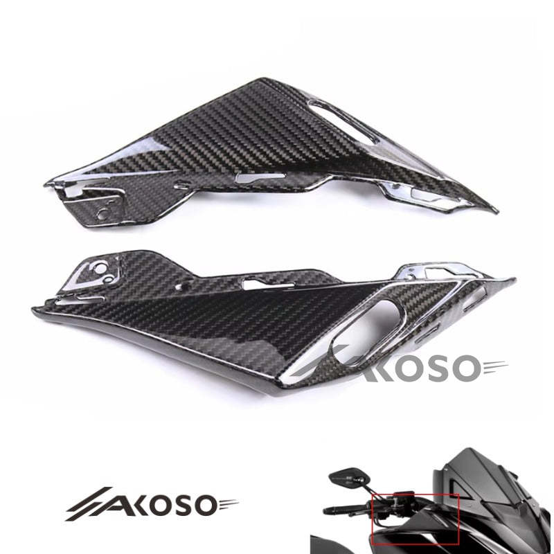 AKOSO 2017-2024 Yamaha Tmax 560 Carbon Fiber Rearview Mirror Base Plate Fairing Cover