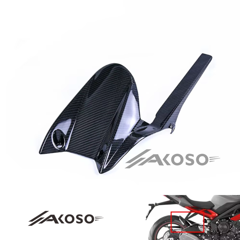 AKOSO 2017+ Triumph Street Triple 765 RS Carbon Fiber Rear Fender Motorcycle Accessories