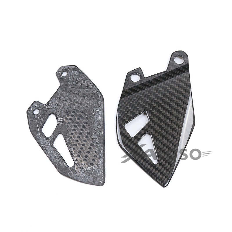 AKOSO 2021-2024 Kawasaki Z H2 Carbon Fiber Motorcycle Rear Footrest Wing Plate Rearset Protector Heel Guards